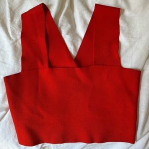 A.L.C Ali Cropped Tank in Red/Coral, Size Small